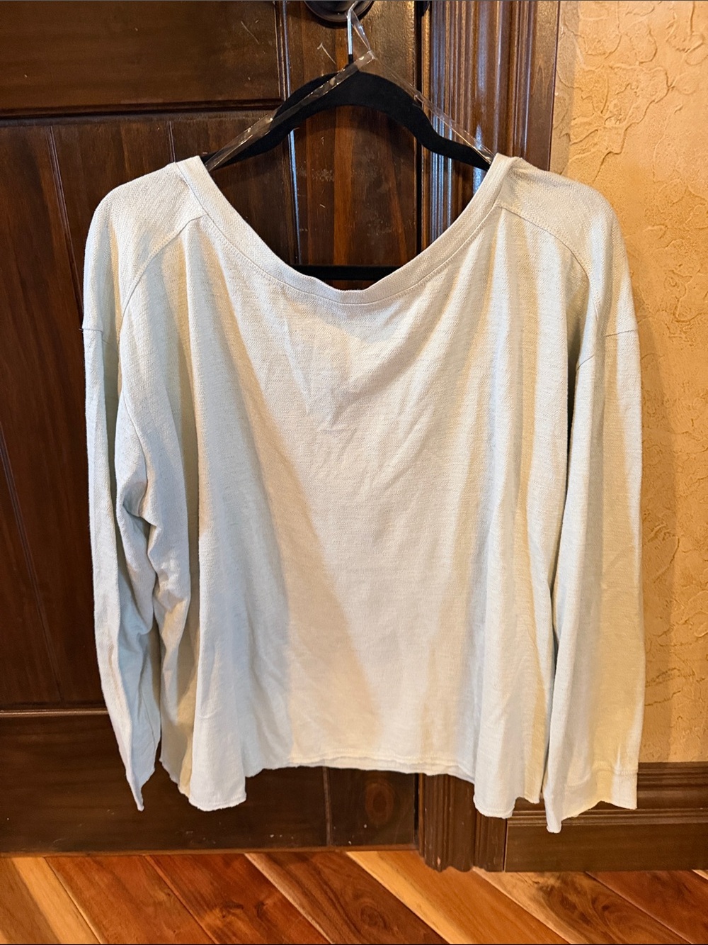 Kori Soft Light Green Long Sleeve Scoop Neck Top